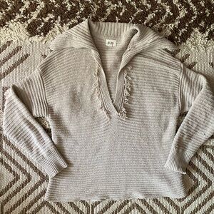 Oversized collared chunky sweater